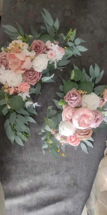 2pcs Wedding Decoration Flowers, Artificial Rose Wreaths,Suitable for Outdoor Decoration,Home Decoration,Wedding Arch Decoration photo review