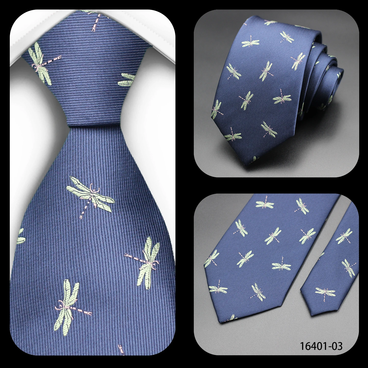 Herren-Luxus-Krawatte für Herren, Corbata, 7 cm, hochwertige Tiere, Früchte, Jacquard-Druck-Krawatte, Hochzeitsaccessoires, Business-Mode-Krawatten – Detail 5