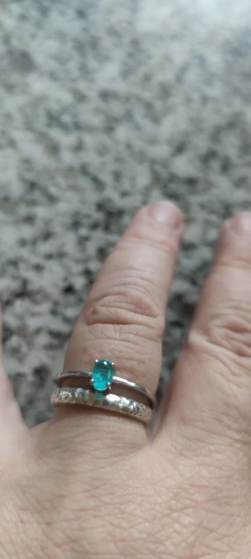 Silver tourmaline ring