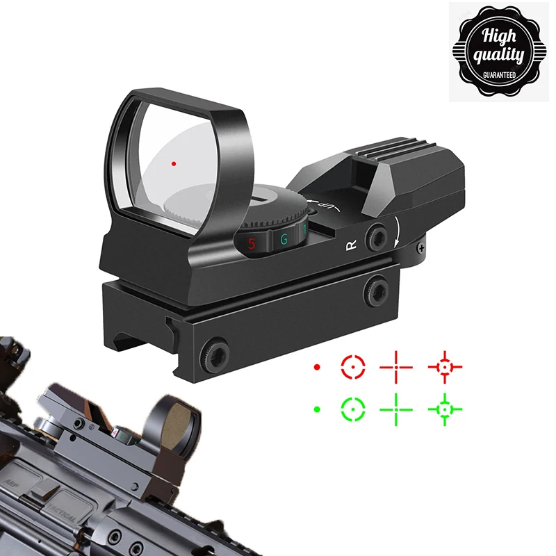 

Riflescope Red Green Dot Scope Reflex Sight Reflex 4 Adjustable Reticles Holographic Optic with 20mm 11mm Rail Mount