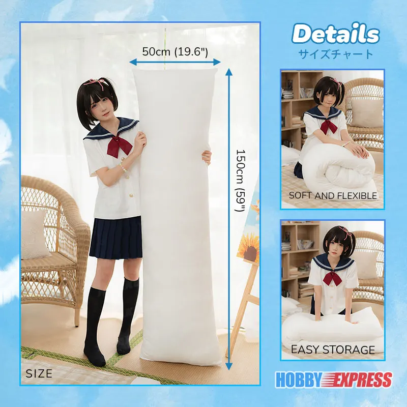 Dakimakura Hugging Body Pillow 150x50cm Long Cotton Inner Filling Rectangle Cushion Sleep Rectangle Insert Interior Down Pillow 2