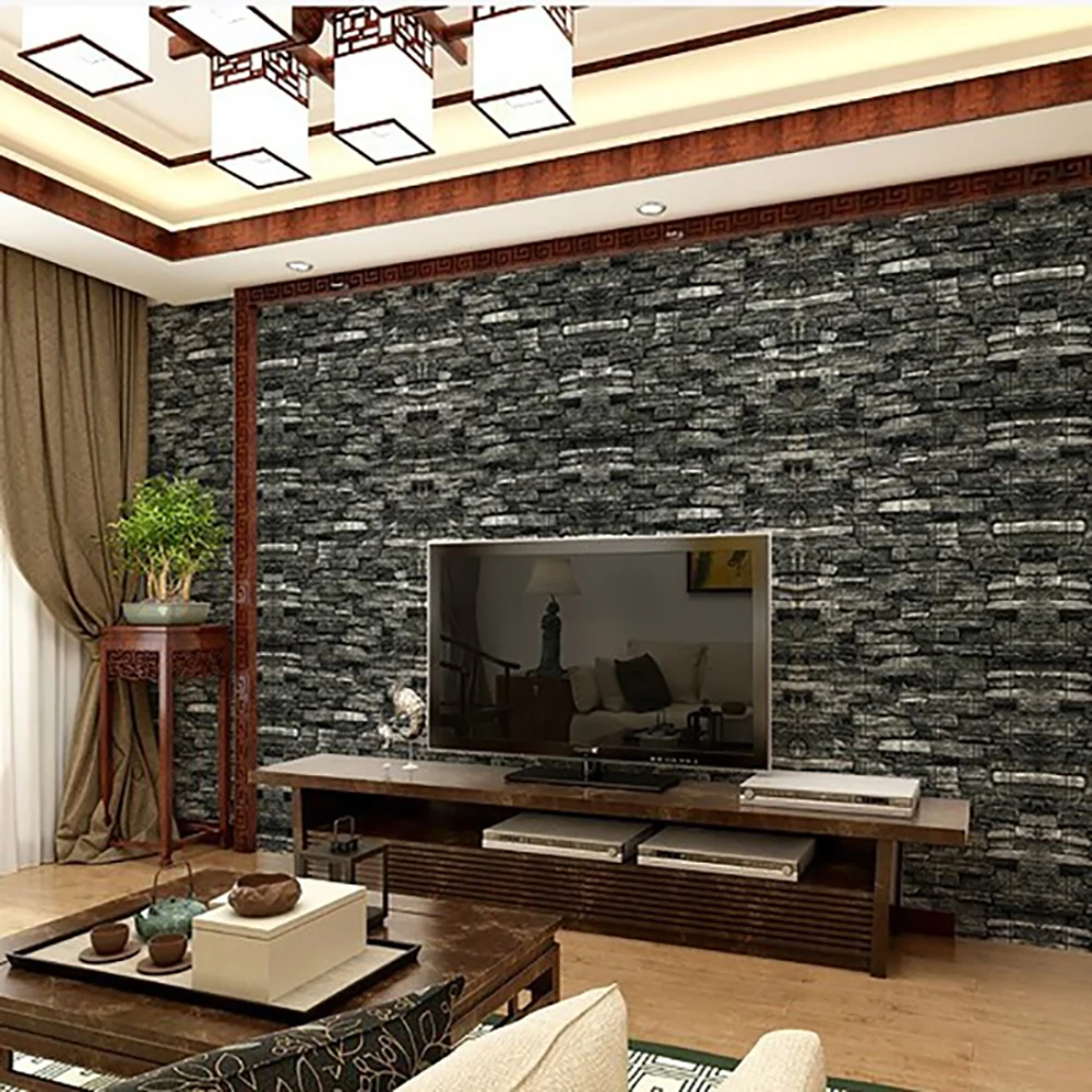 12Pcs 35cmx30cm Living Room Imitation Brick Waterproof Self-adhesive Wallpaper 3D Wall Stickers 5