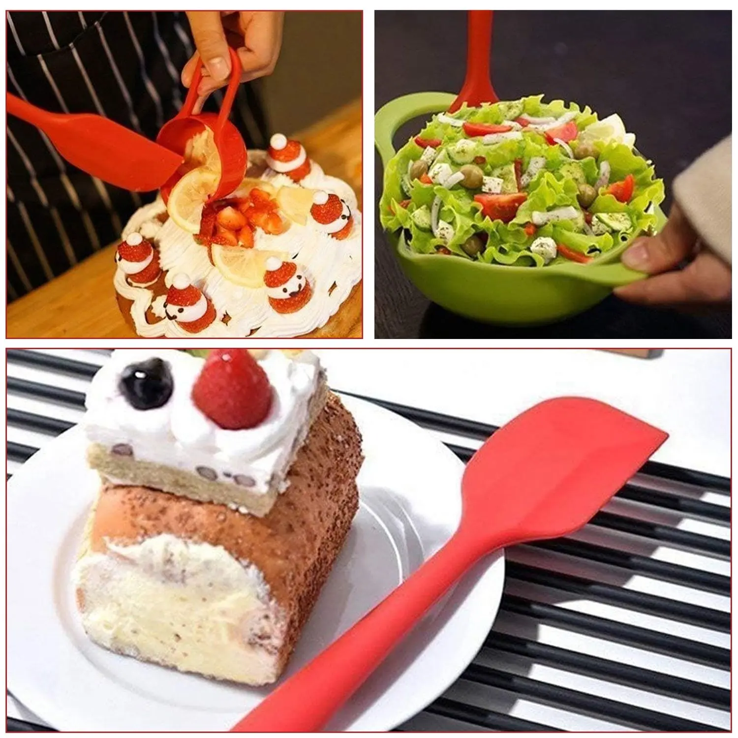 Silicone Spatula Silicone Spoon Set, Spatulas Heat Resistant, Spatula For Cooking, Integrated Cooking Mixing B