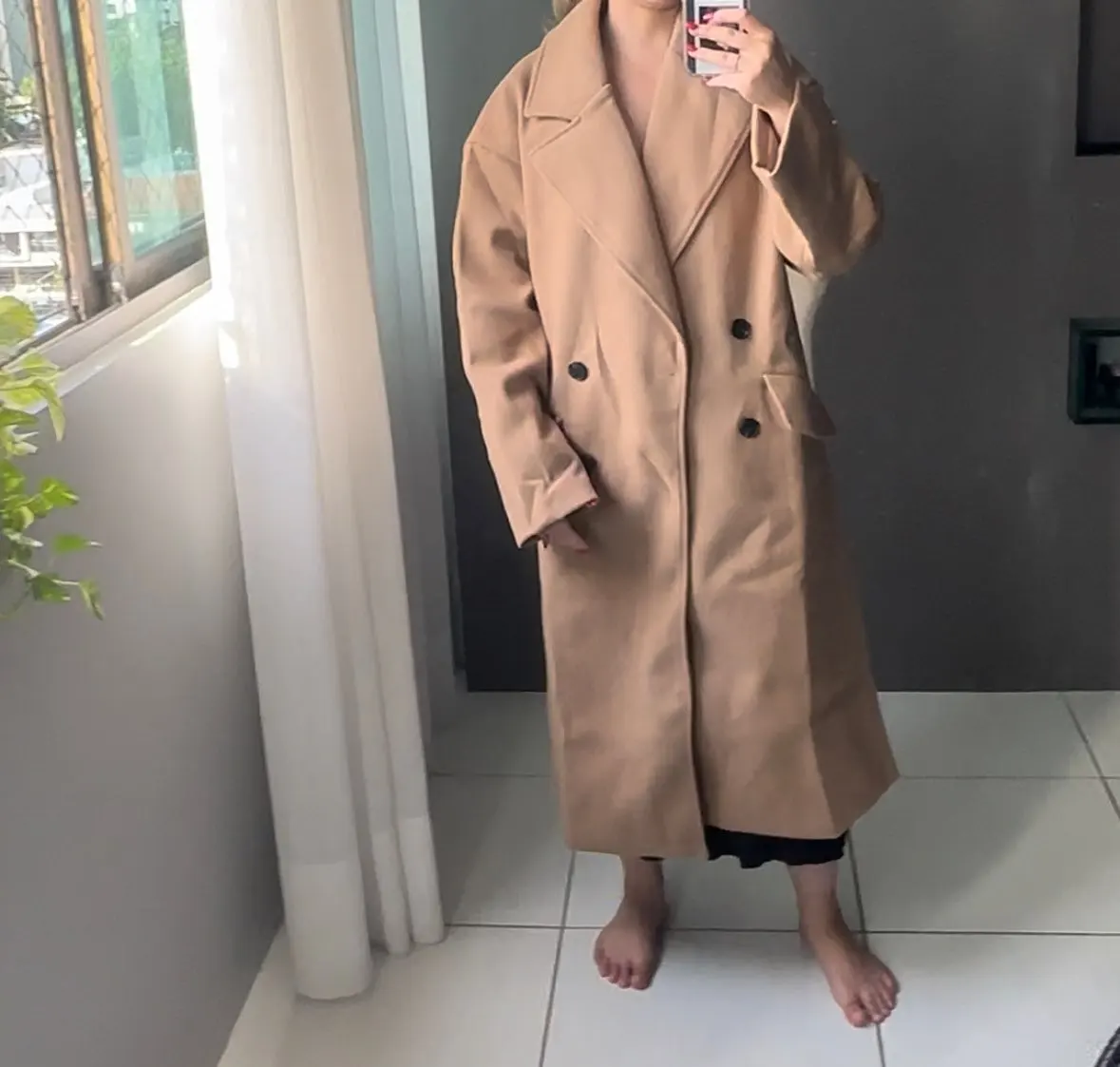 Elegant Lapel Collar Trench Coat photo review