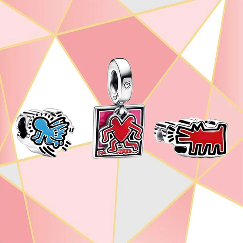 

2022 совершенно новый S925 Стерлинговое Серебро бегущее сердце человек лай собака светящийся Ангел уникальный кулон набор памятное искусство подарок