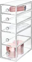 5-drawer clear plastic organizer – 3.25” x 7” x 9.75” 1