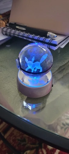Pokemon Crystal Ball 3D Pikachu Gengar Mewtwo Night Light Lamp