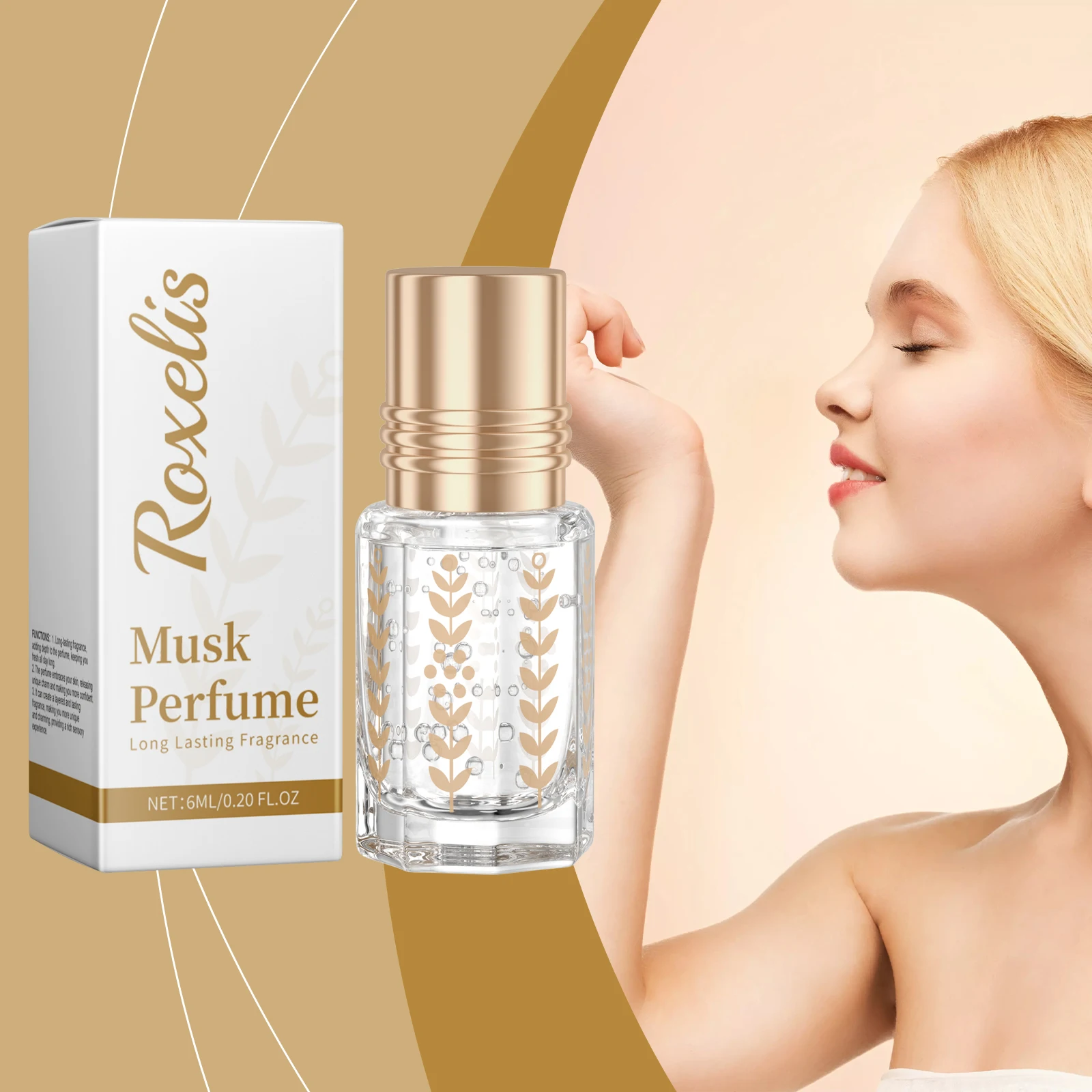 Roxelis Musk Parfum Natuurlijke Frisse Langdurige Formule Elegante Bloemige Charmante Lichte Geur Dagelijkse Ballager Draagbare Parfum_voghion.com