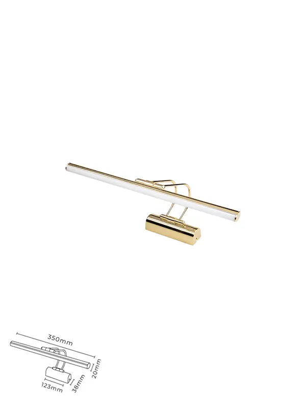 

EWP Lighting Bathroom Table Over Mirror No Installation Required Battery Led Flute 35 cm Wall Sconce - Gold