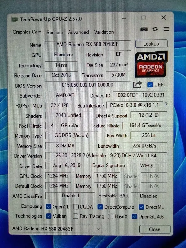 Veineda Graphics Cards RX580 8GB DDR5 GPU rx 580 8GB PC Gaming Video Card Desktop Game Video Card for AMD Radeon Refurbished