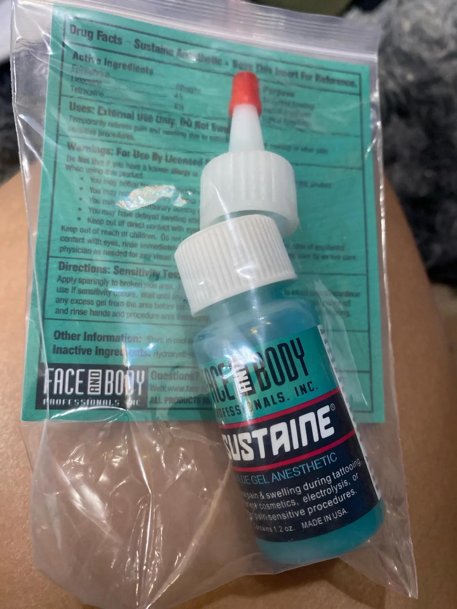 Original Sustaine Blue Gel Topical Anesthetic Secondary Numbings 5% Lidocaine Spray for During Permanent Makeup Microblading Procedures 1.2 OZ photo review