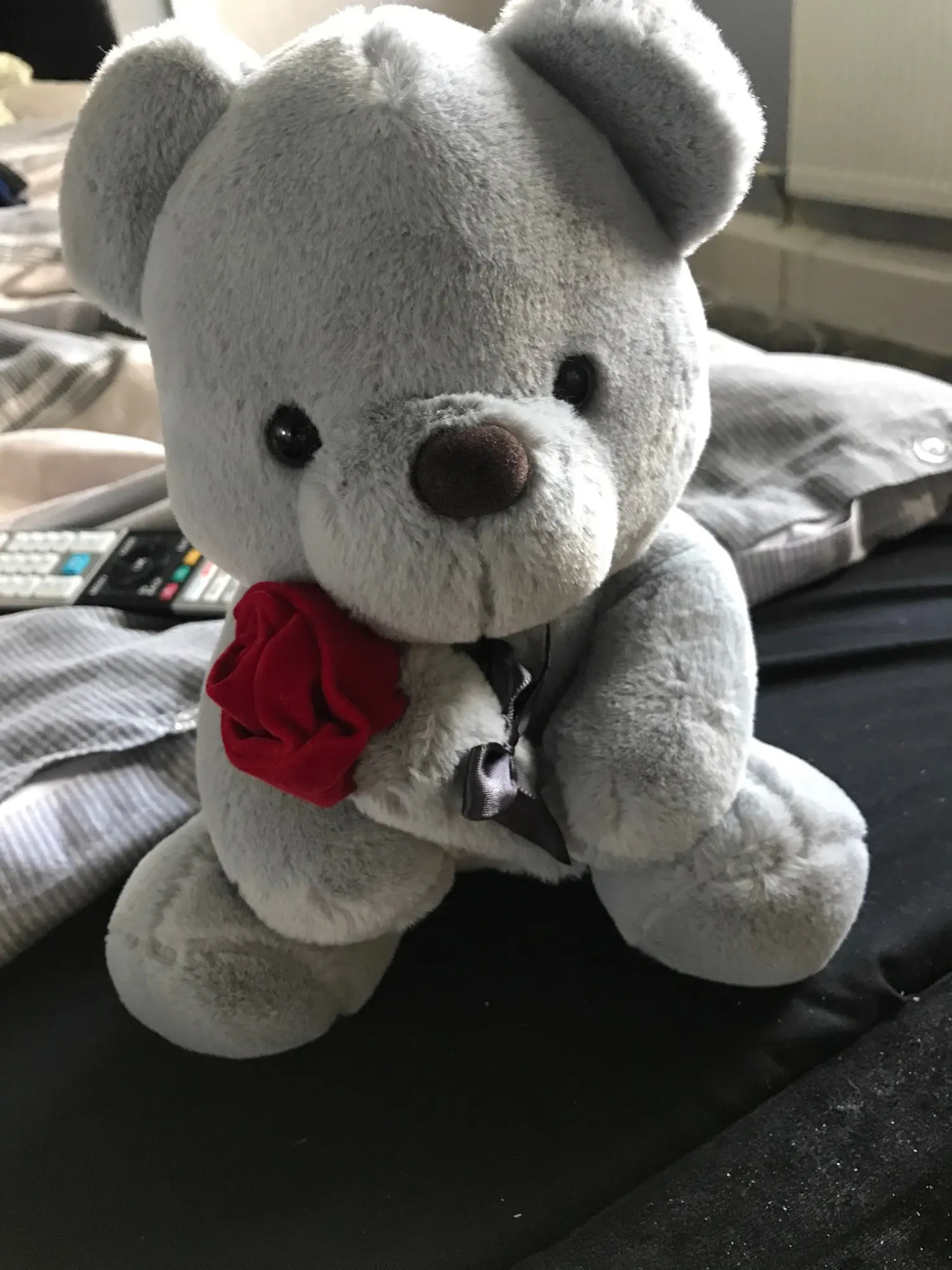 Kawaii Teddy Bear with Roses Soft Stuffed Doll photo review