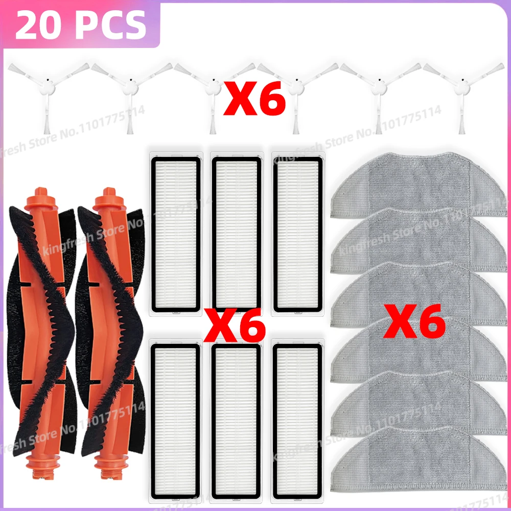 Vervangende hoofdborstel, 4 filters en 6 zijborstels voor Xiaomi voor