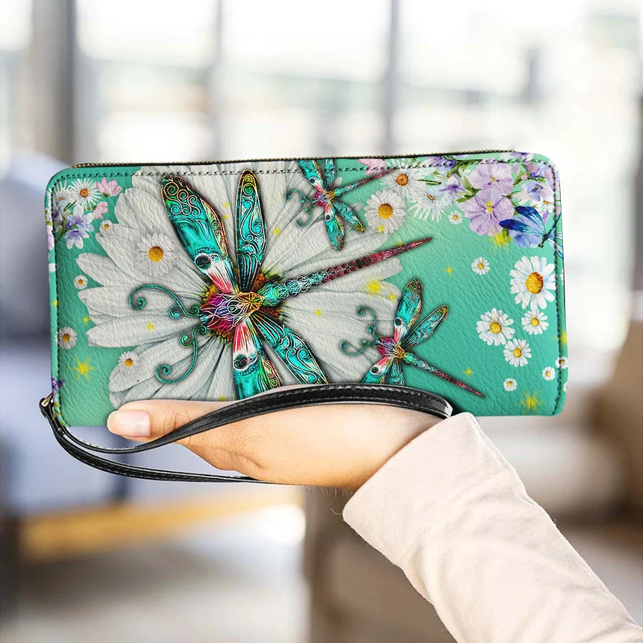 Fancy Butterfly Print Custom Ladies Purse Painted Personalized PU Leather  mini Popular Personalized кошелек брендовый люкс - AliExpress