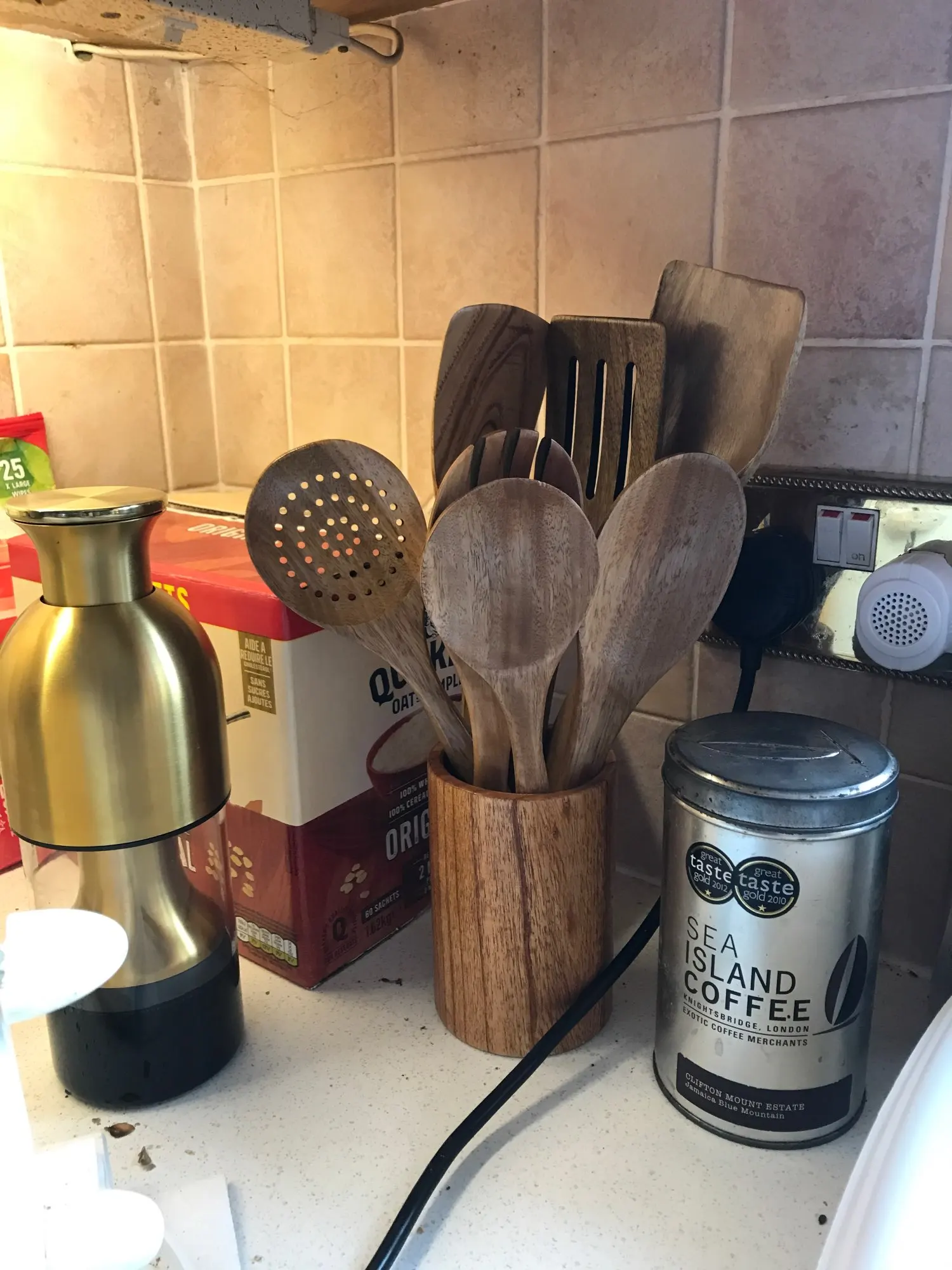 9-Pcs Teak Wood Utensil Set photo review