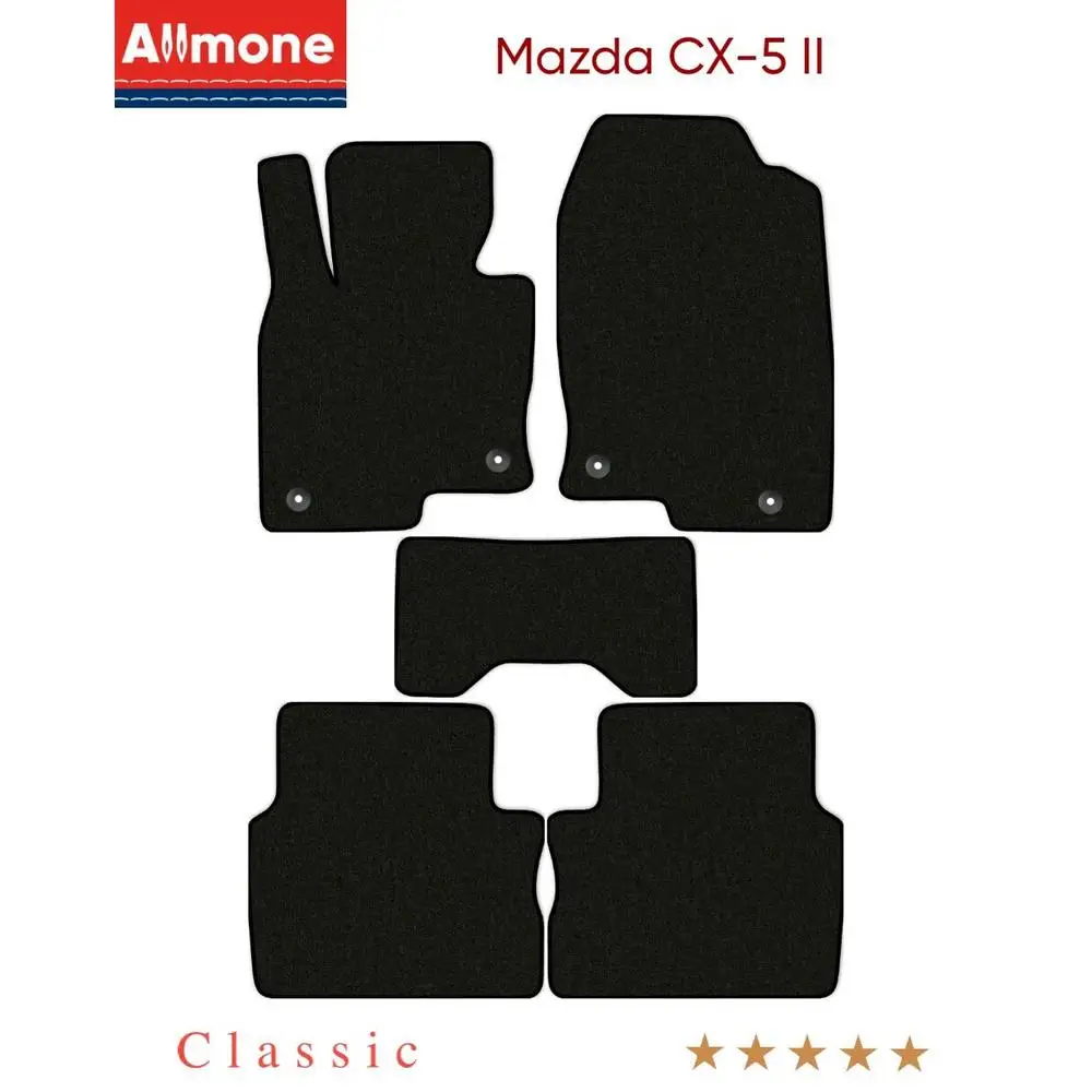 Textile mats car allmone for Mazda CX 5 II (KF) 2016 n... 5 PCs Carpet on the floor mats for car
