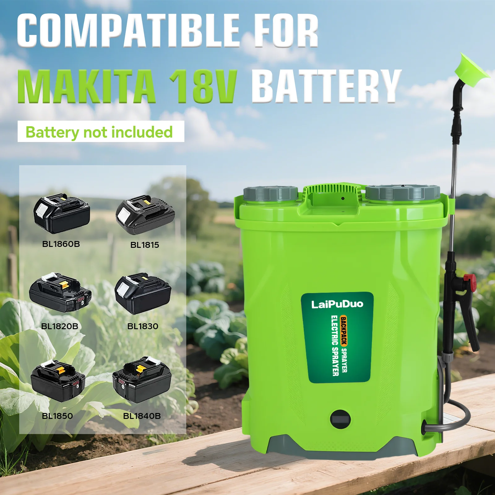 20L Battery Powered Backpack Sprayer 100PSI Electric Graden Sprayer Weed Yard Sp