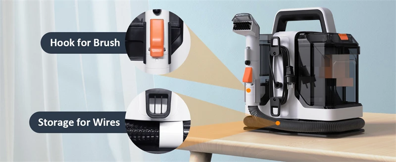 750 W 15 kPa Handheld-Teppichreiniger, tragbarer Fleckenreiniger für Auto, Sofa, Tierhaarspray, Absaugung, integrierte Reinigungsmaschine – Detail 8