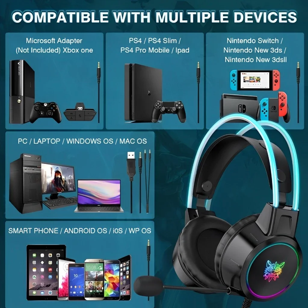 Cuffie gaming cablate onikuma x15 pro con microfono riduzione_voghion.com