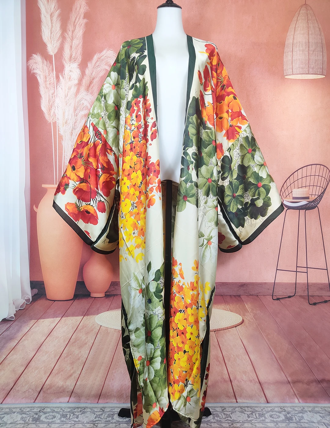 Clothes Kimono Women Secret Kaftan Fashion Kimono Robe Rose Garden