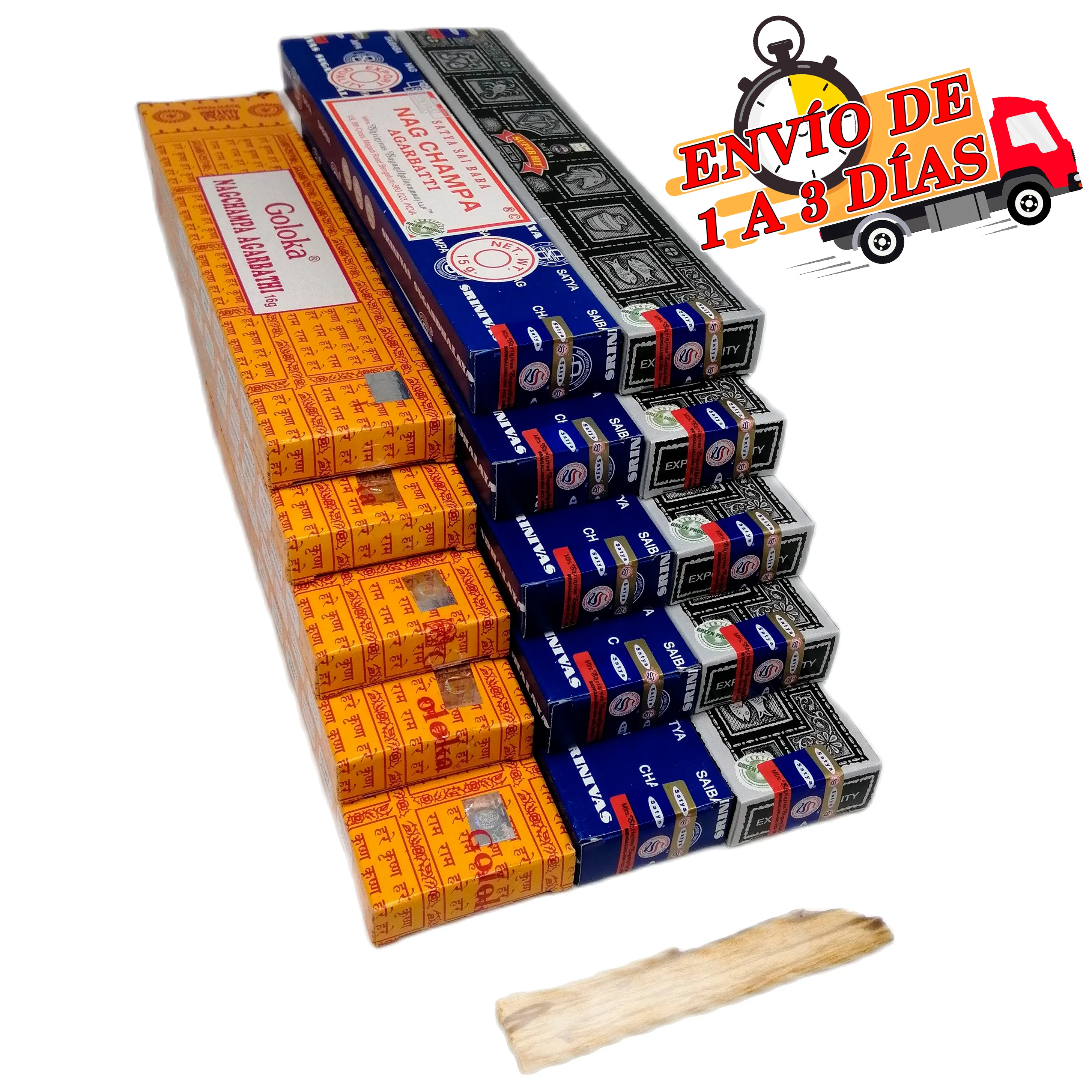 Incenso Nag Champa Goloka Agarbatii Super Hit 15 Scatole + Holy Stick Gift Series 2022 Originale Fatto A Mano Con Ingredienti Naturali Dalle Due Fabbr