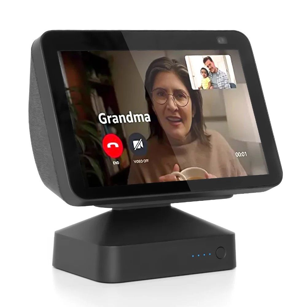 Base de Bateria para Echo Show 1st 2nd Gen Amazon Alexa Display 15000mah 95 Horas Play-time Docking Station Stand