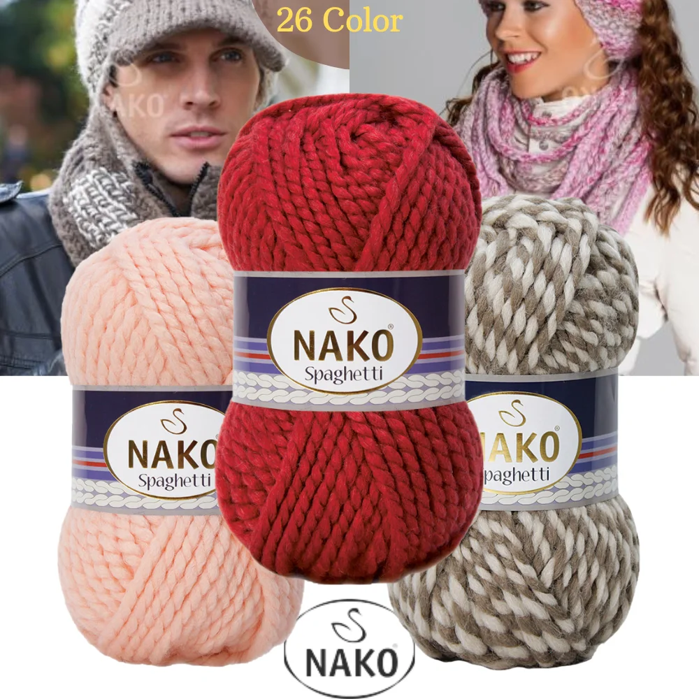 Hijsen bal Prediken Nako Spaghetti Wol Breigaren, 100 Gram 60 Meter, 26 Kleuren, Premium Acryl,  Touw, sjaal, Hoed, Baret, Poncho, Handschoenen, Trui, Vest, Home Decoratie,  Zachte Stof, lente, Zomer, Winter, Herfst Made I| | - AliExpress