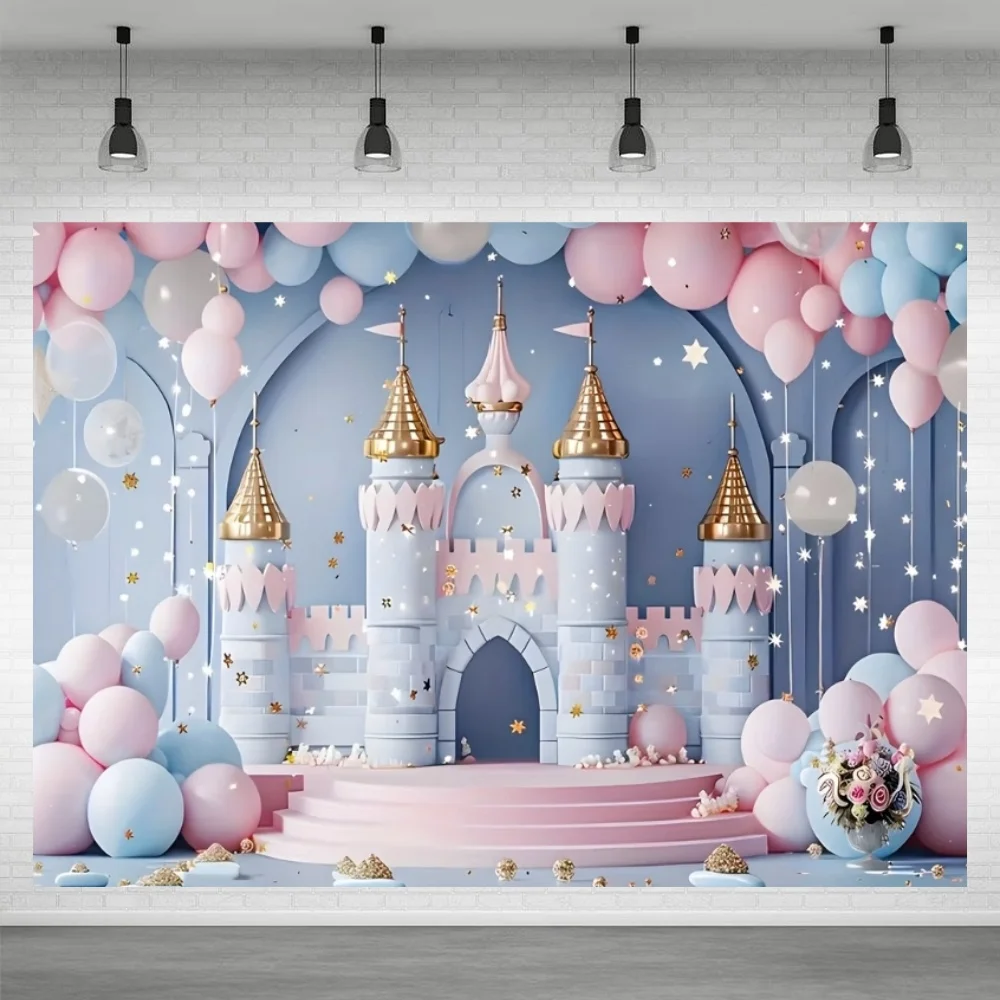 Magisches Schloss Geburtstagsparty-Hintergründe für Fotos, Rosen-Prinzessin Kinder- und Babyparty, Mädchen- und Erwachsenen-Dekorationshintergrund, Fotozone – Detail 9