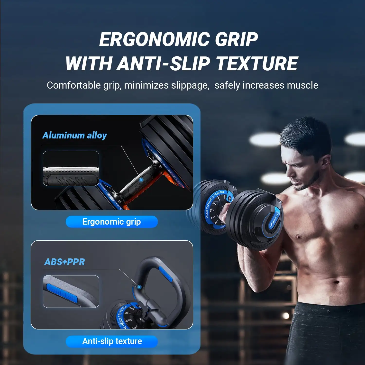 MERACH 3 in 1 Adjustable Dumbbell Weight Set With Anti-Slip Handle 7-54lbs Exercise Fitness Dumbbell Suitable for Full Body Fit