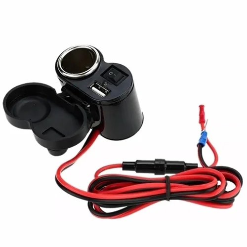 Carregador Usb 5v e Tomada 12v Para Motos A Prova D'água.