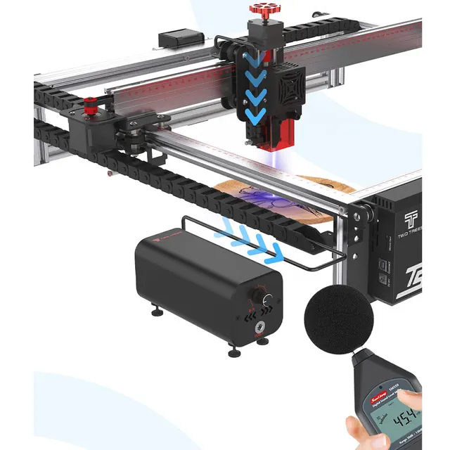 Twotrees Air Airflow Assist Kit 10-30L/min Air Assist Pump Low Noise Remove Smoke and Dust for Laser Engraver Cutter Machine 4