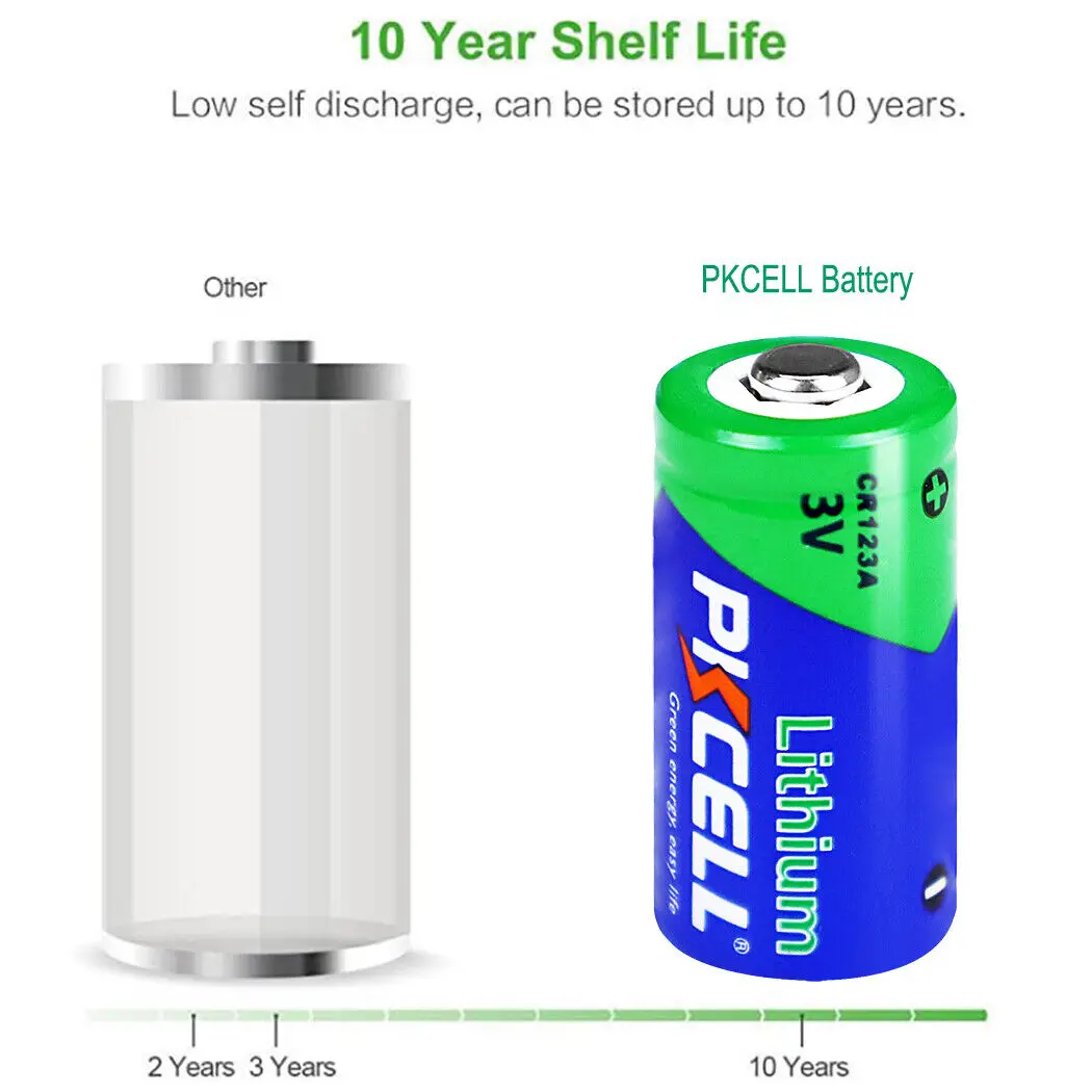 24PCS PKCELL CR123A 3V Lithium Batteries CR17345 EL123AP V123 KL123LA CR123R DL123A