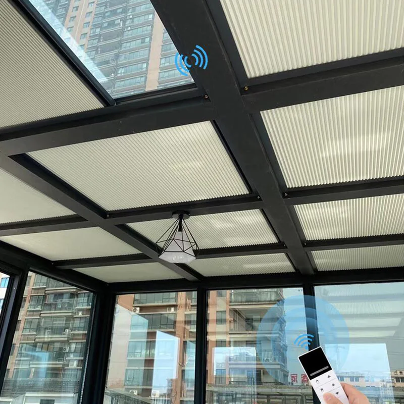 Electric Pattern Cellular Shades, Cordless Honeycomb Blinds, Full Blackout Fabric Window Shades for Skylight