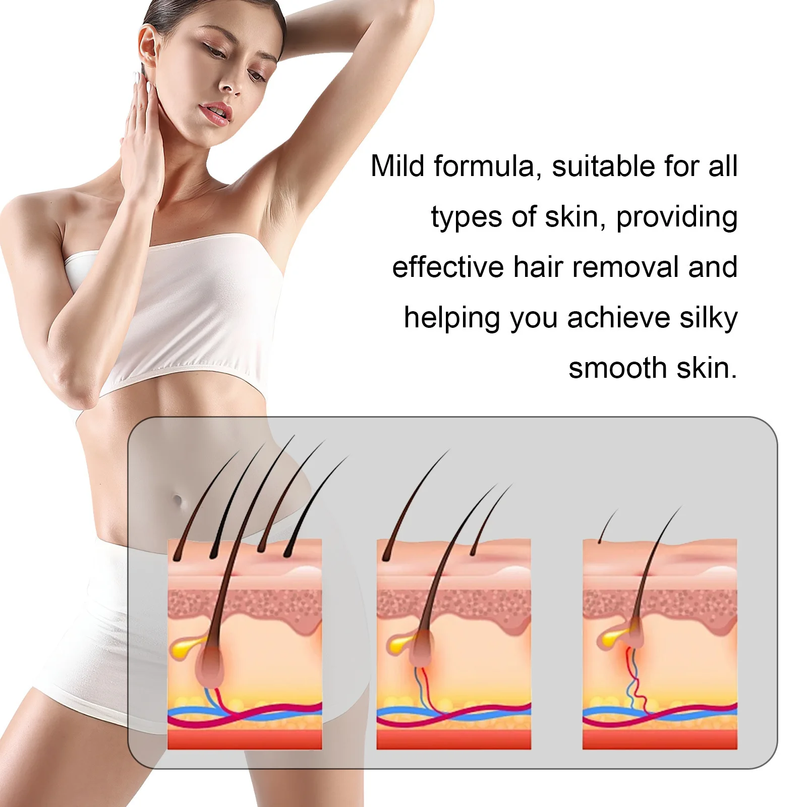 Armpit Depilatory Remove Underarm Legs Private Parts Body Hair Growth Inhibitor Smoothing Mild Painless Eliminate Hair Wax Paper 6