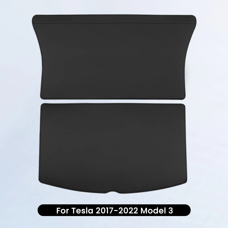 Leder-Kofferraummatten für Tesla Model Y, Modell 3, Highland-Kofferraumschutzpolster, Allwetter-Split-Hundeinlage, Haustiermatte, Anti-Kick-Pad – Detail 11