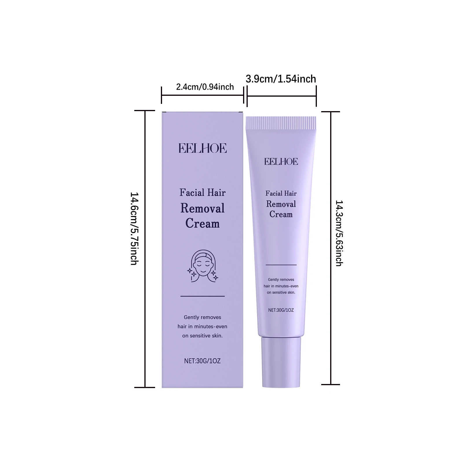 EELHOE Face Hair Removal Cream Lasting Moisturizing Non-irritating Pore Shrink Smoothing Softening Facial Hair Removal Cream