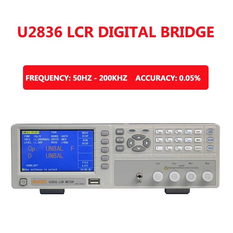 Resistance tester U2836LCR Digital bridge tester 50-200kHz Resistance, Capacitance, and Inductance tester