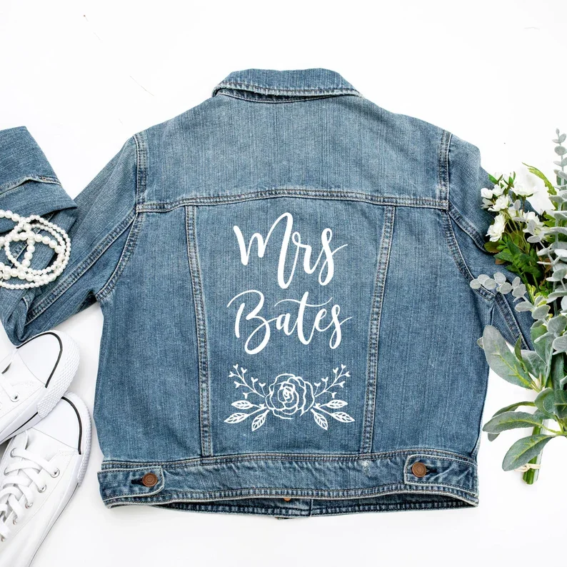 Personalised Mrs Jacket Gift for Bride Denim Jackets for Wedding ...