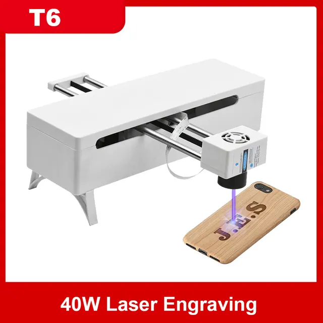 T6 40W macchina per incisione Laser 450nm lunghezza focale regolabile supporto PC Software Mini taglierina per incisore Laser CNC ad alta velocità 1