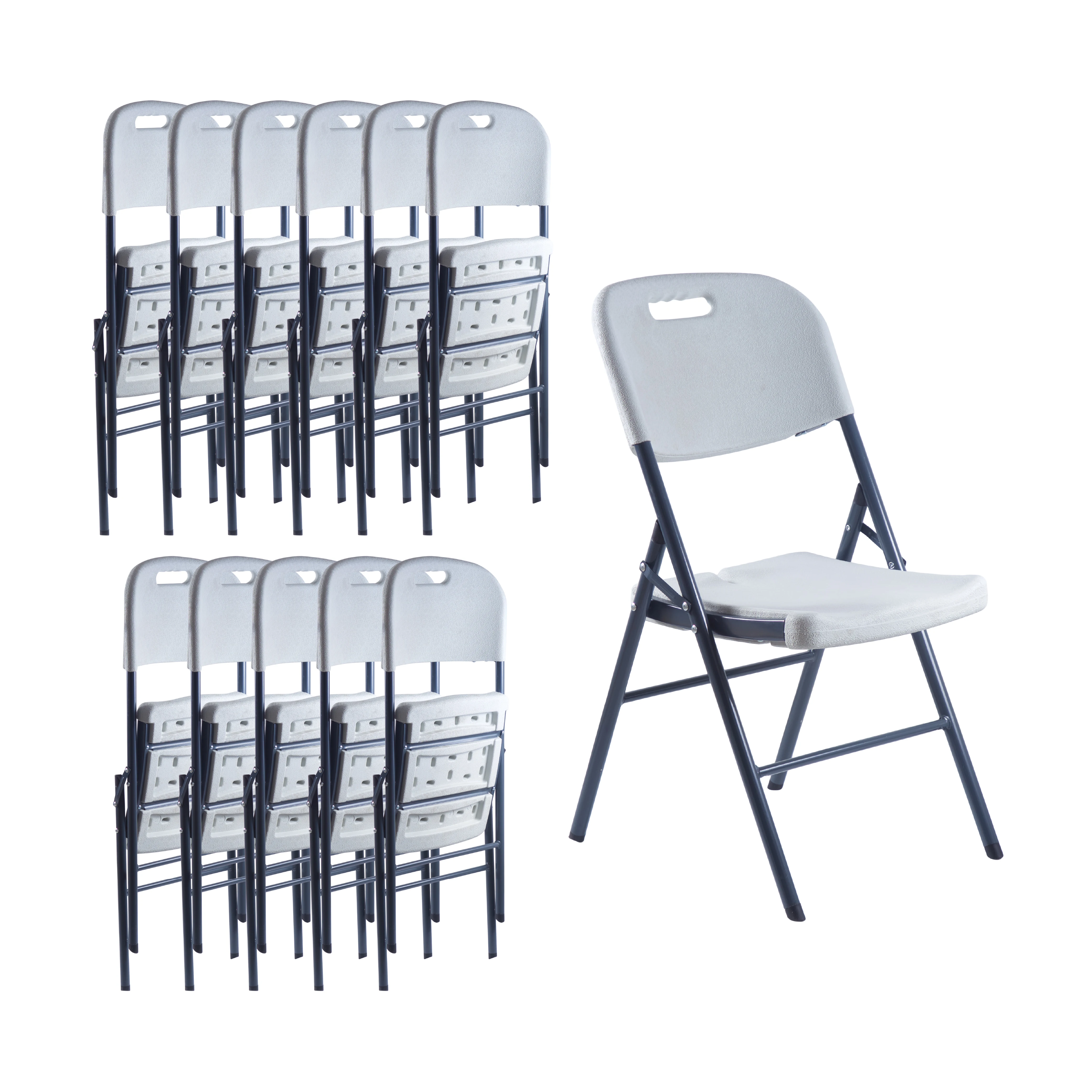 Combo 12 Sillas Plegables Blancas | Resistentes y Compactas | Ideal para Eventos, reuniones, negocios y el hogar