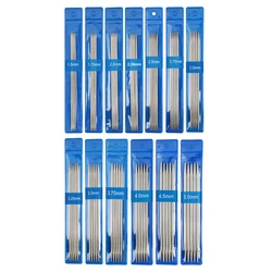 Premium Set of Stainless Steel Double - Pointed Knitting Needles (65 Pieces) - 15 cm Length (Light Grey)