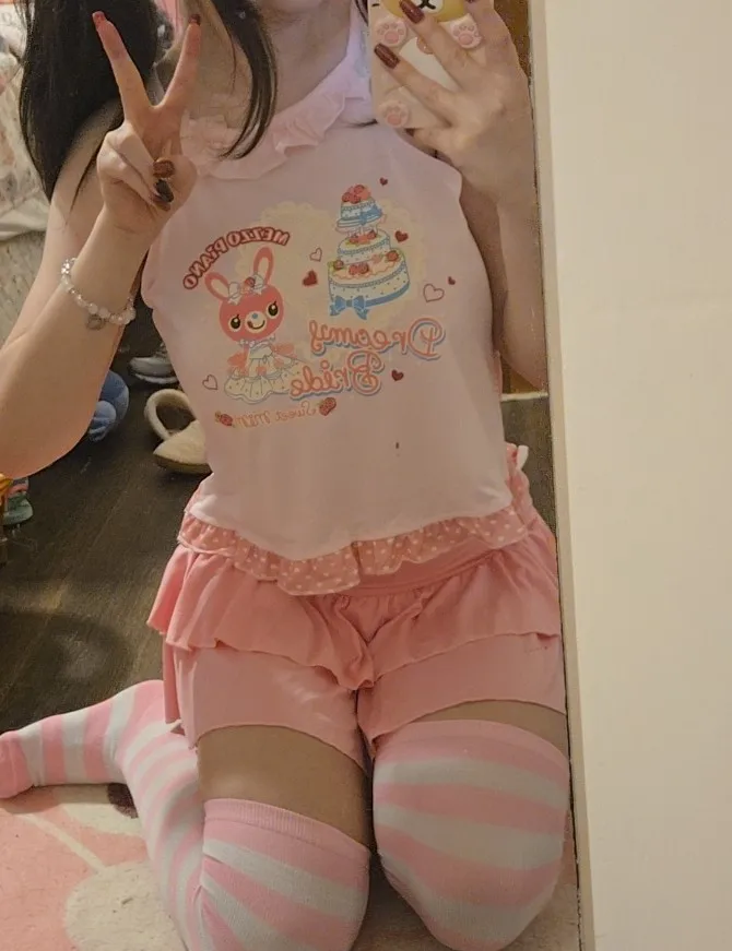Pink Mezzo Piano Tank Top - Cutecore Aesthetic photo review