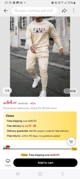 Men's Sports Set, Paris Long-sleeved, 3D Printing, Simple Design, Fashion Brand Clothing, Casuai Sets photo review
