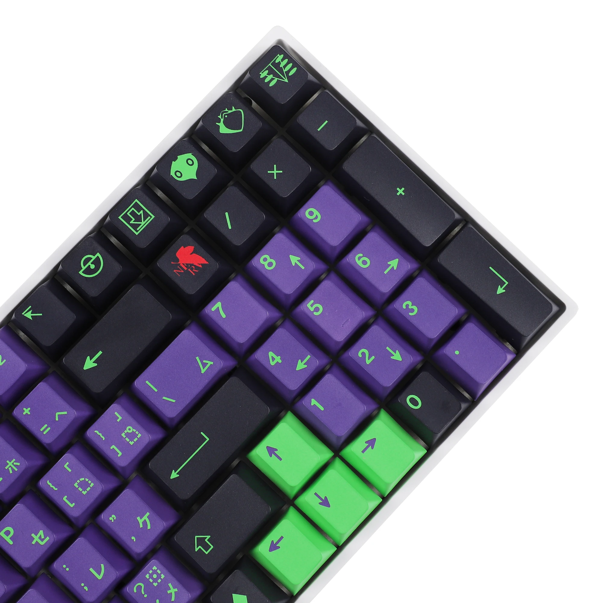 Cherry Profile Mecha 01 Roxo Tintura Sub Keycaps Pbt Tampões para Tkl 61 64 68 75 87 96 104 108 Keychron mx Teclado - Imagem 5