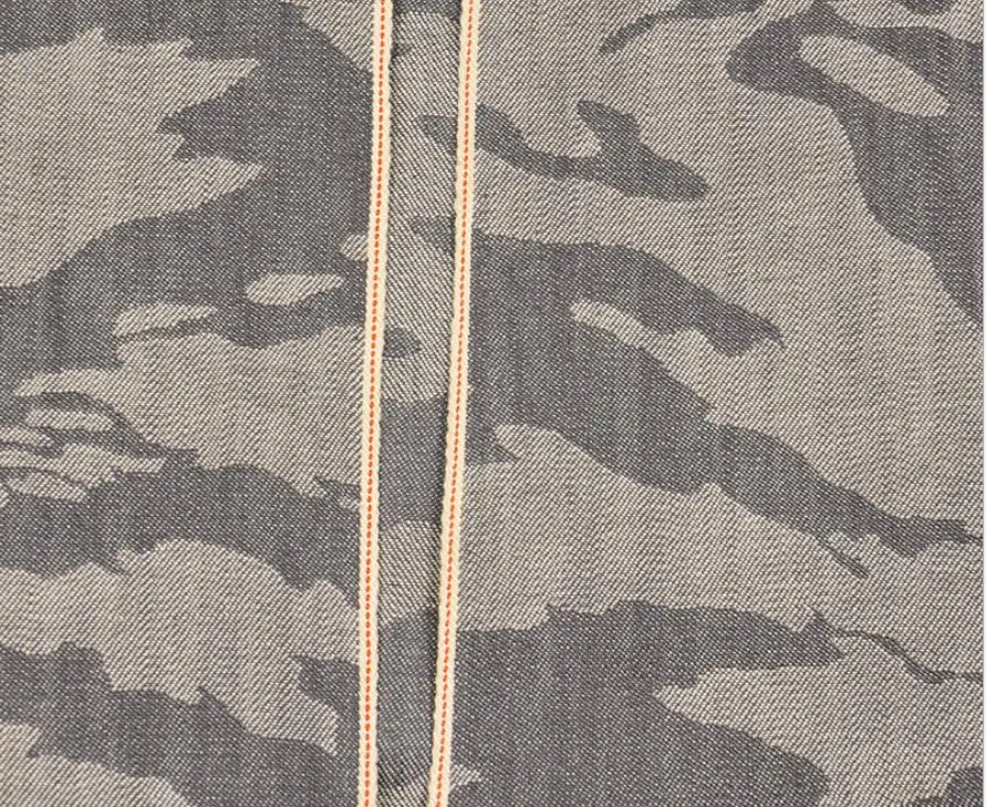 10 Oz Grey Selvedge Premium Jeans Cloth Material Camouflage Selvage Denim Jacket Fabric Manufacturers WingFly W182612DY