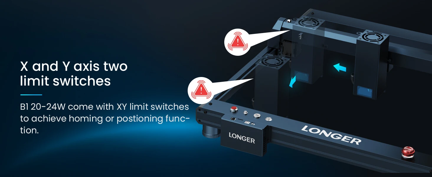 B1 24W Diodenlaser-Schneid- und Graviermaschine mit Luftpumpe WLAN 36000mm/min Arbeitsbereich 450*440mm Mehrfarben-Gravierer und -Schneidegerät – Detail 9