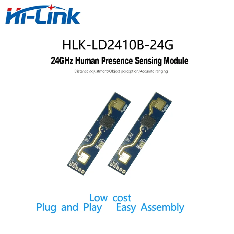 

Free Shipping 2pcs/Lot HLK-LD2410B high-sensitivity 24GHz human presence status sensing module support Bluetooth system