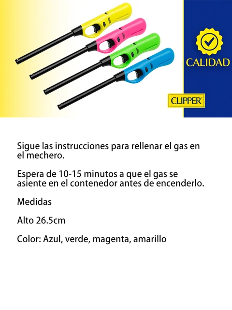 Carga gas encendedor clipper 300ml gas azul -Recambios Mollet