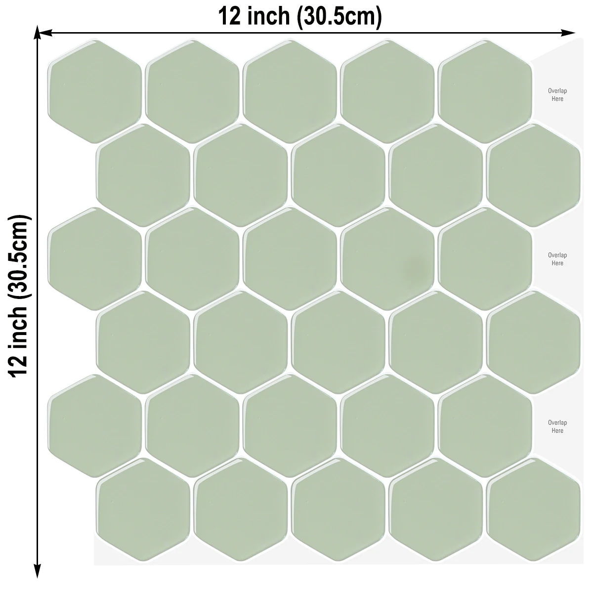 Description Picture 4 of item10 sheets Hexagon Strong Adhesive Wall Tile Stickers Self-adhesive Waterproof Vinyl Wallpaper For Kitchen Bathroom Backsplash