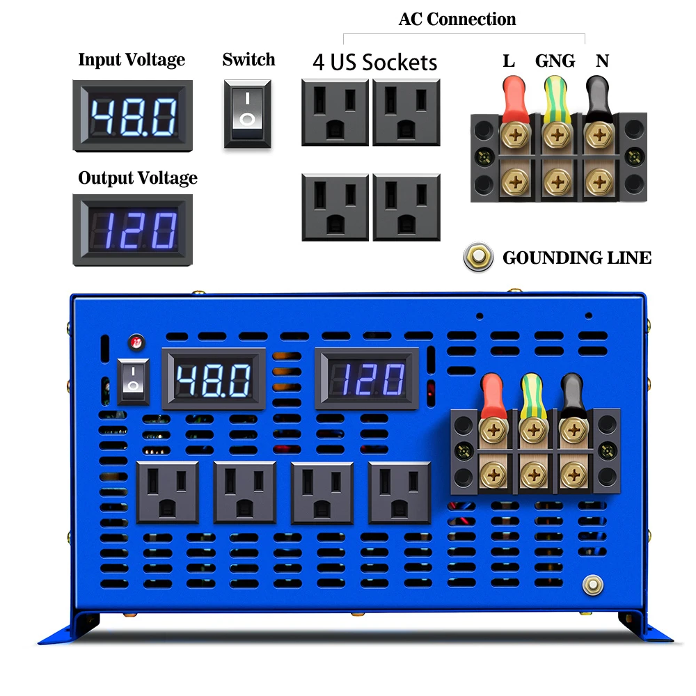 Pure Sine Wave Solar Inverter 5KW 6KW 8KW 10KW Factory Outlet Converter ...
